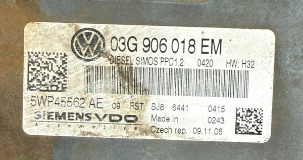 IMMO OFF File I Wegfahrsperre Dateien I VW Passat 2.0 TDI I Siemens PPD1.2 I 03G906018EM 5WP45562 AE I SW 6576286325 Software upgrade 03G906018EM 1881 I