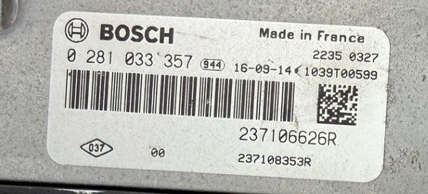 Renault Traffic Bosch EDC17C84 0281033357 237106626R , Software 10SW0085089 , Software upgrade 237619452R