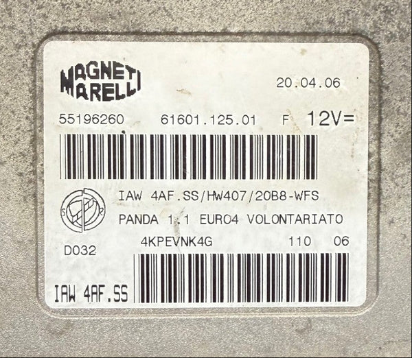 IMMO OFF Wegfahrsperre Dateien Fiat Panda 1.1 Magneti Marelli IAW4AF.SS File 55196260 61601.125.01 HW 407 EEPROM ST 95160