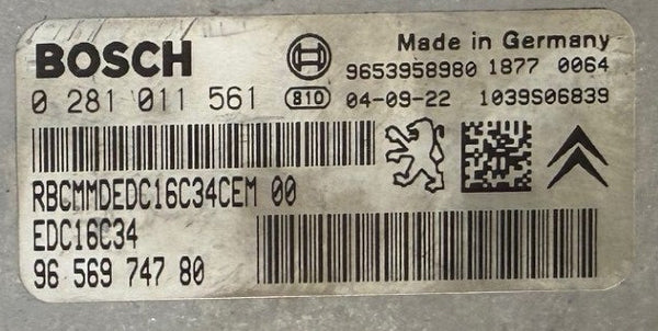 Wegfahrsperre Dateien Peugeot Citroen 1.6 HDI Bosch EDC16C34 0281011561 9656974780 SW 1037371808 Software upgrade 1037380723