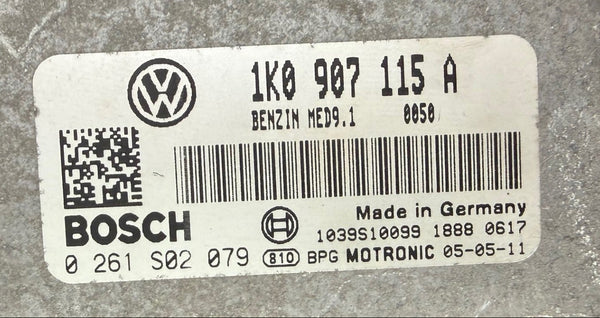 IMMO OFF Files , Wegfahrsperre Dateien VW Golf V 2.0 TFSI GTI Bosch MED9.1 1K0907115A 0261S02079 SW 1037387568 Softwarestand 387568