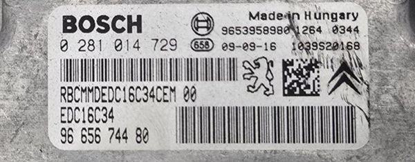 ملف IMMO OFF لسيارة سيتروين C4 1.6 HDI EDC16C34 0281014729 9665674480 SW 1037386171 ترقية البرمجيات 1039398210 AGR DPF J266749
