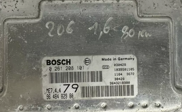 Peugeot Citroen 1.6 Peugeot 206 Bosch ME7.4.4 9648482980 0261208101 , Software 1037366631