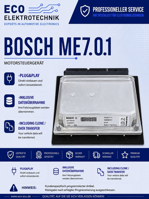 Plug&Play INK Datenkopie Volvo XC90 2.4T ECU MS 0261208290 1039S05977