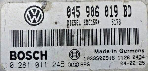 Plug&Play ENTSPERRT VW Lupo 1.4TDi 55kW 045906019BD Bosch 0281011245