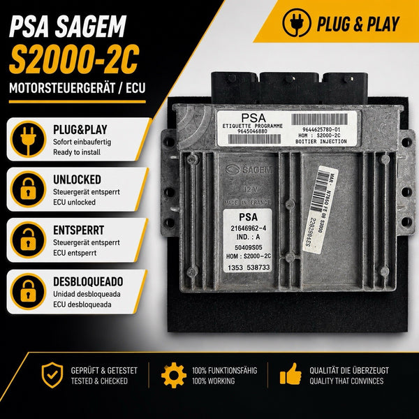 Plug&Play Peugeot Citroen Motorsteuergerät ECU 9645046880 21646962