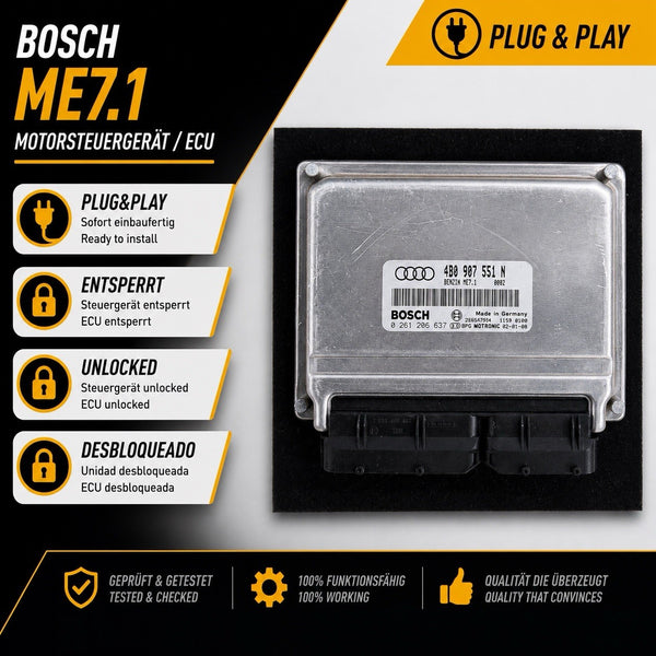 Plug&Play ENTSPERRT Audi A6 4B C5 2.7 V6 ECU MS 4B0907551N 0261206637