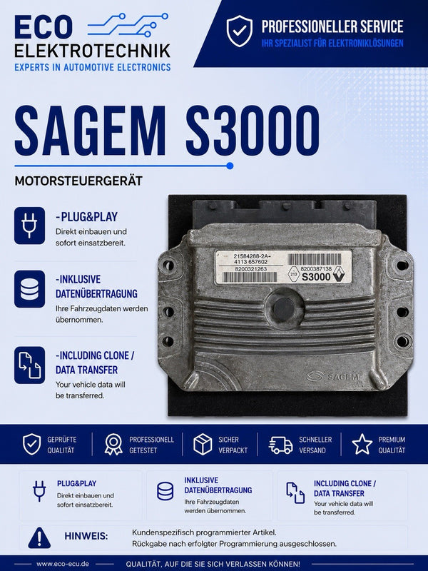 Plug&Play INK Datenkopie Renault Scenic 1.6 ECU MS 8200321263 8200387138
