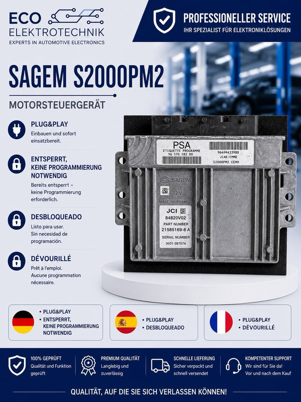 Plug&Play Entsperrt MS ECU Citroen 21585169-6 9657018280 9649433980