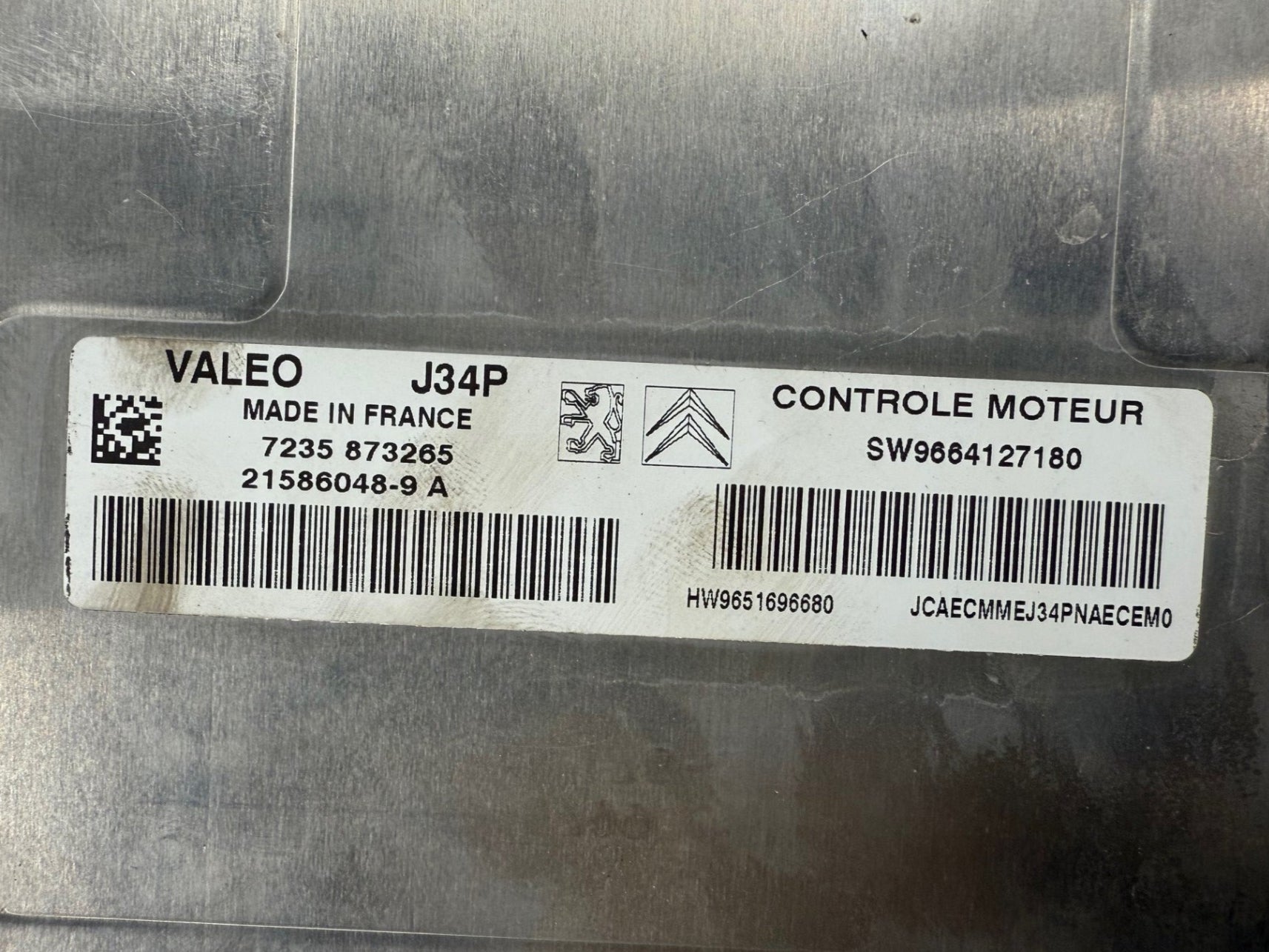 Immo Off File , Wegfahrsperre File Peugeot Citroen 1.4 Petrol Valeo J34P 21586048-9A HW 9651696680 SW 9664127180 Software upgrade 9665050680