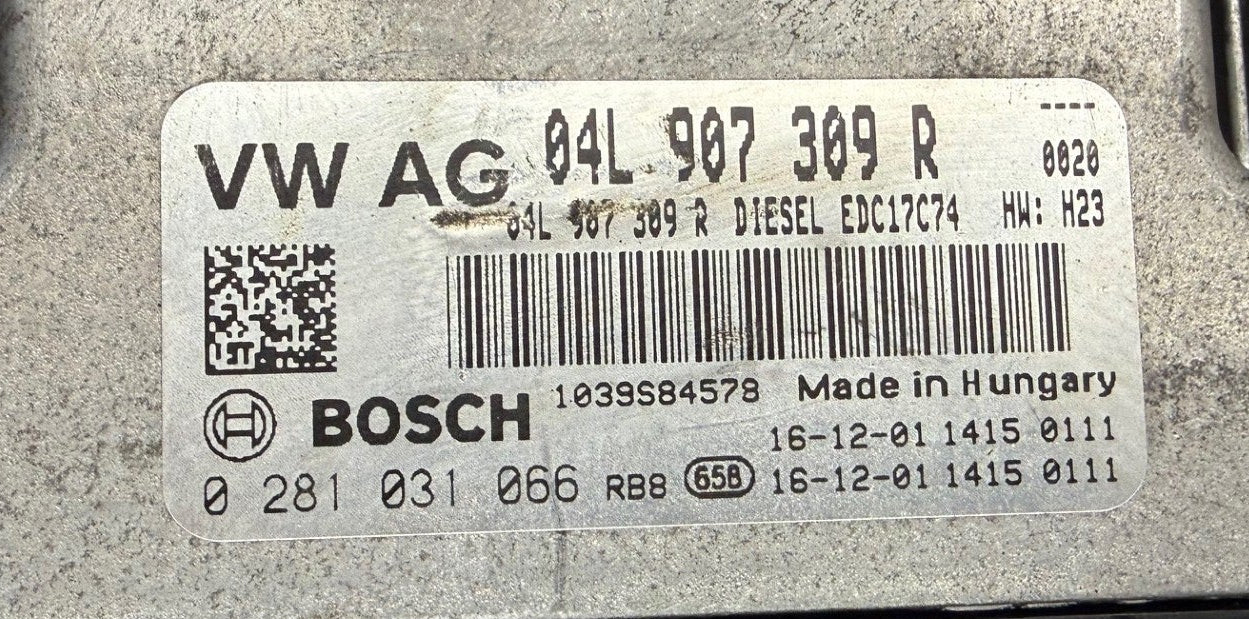 Original Files Skoda Superb III 2.0 TDI , Bosch EDC17C74  04L907309R , 0281031066 , SW 10SW005731  , Software upgrade 04L906026ET  1990