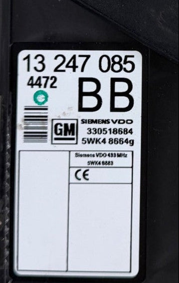 ملف BCM الأصلي مع رمز PIN للمفتاح المشفر أوبل كورسا C سيمنز VDO BCM 13247085 BB 5WK48664g ، EEPROM