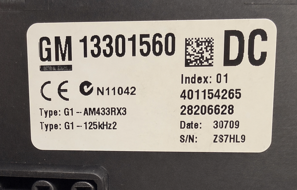 Virgin BCM File , Virgin Dateien , Opel GM Delphi BCM 13301560