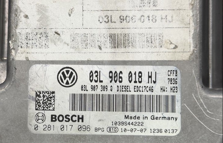 IMMO OFF File , Wegfahrsperre Dateien , VW 2.0 TDI EDC17C46  03L906018HJ  0281017096 Software 1037563926  1037510948   Software upgrade  03L906018HJ  9979