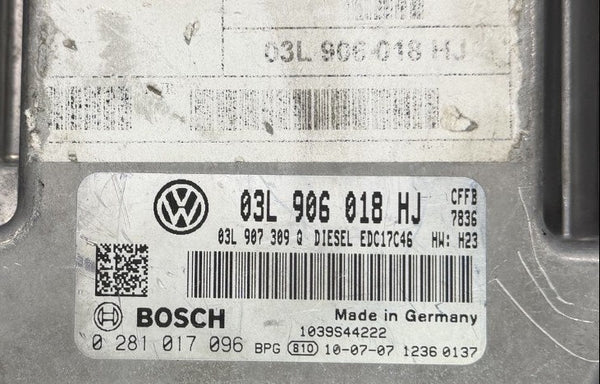 ملف IMMO OFF، ملفات منع تشغيل المحرك، VW 2.0 TDI EDC17C46 03L906018HJ 0281017096 برنامج 1037563926 1037510948 ترقية البرنامج 03L906018HJ 9979