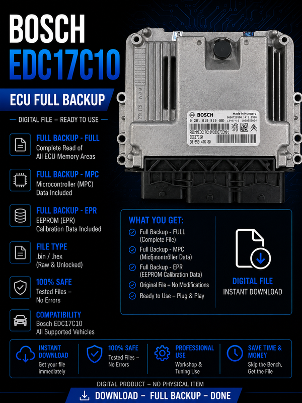الملفات الأصلية سيتروين C3 1.6 HDI ، بوش EDC17C10 0281019819