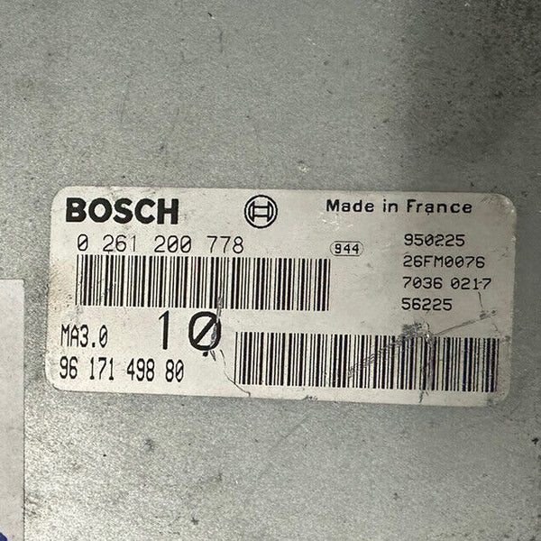 Peugeot 106 Motorsteuergerät Bosch 0261200778, 9617149880, Ohne Wegfahrsperre