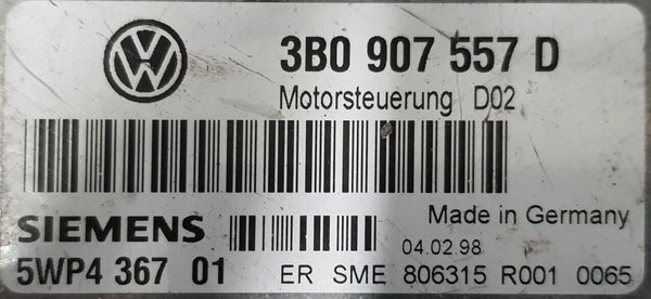 VW PASSAT 3B0907557D 5WP436701 SIEMENS Original Ohne wegfahrsperre IMMO OFF
