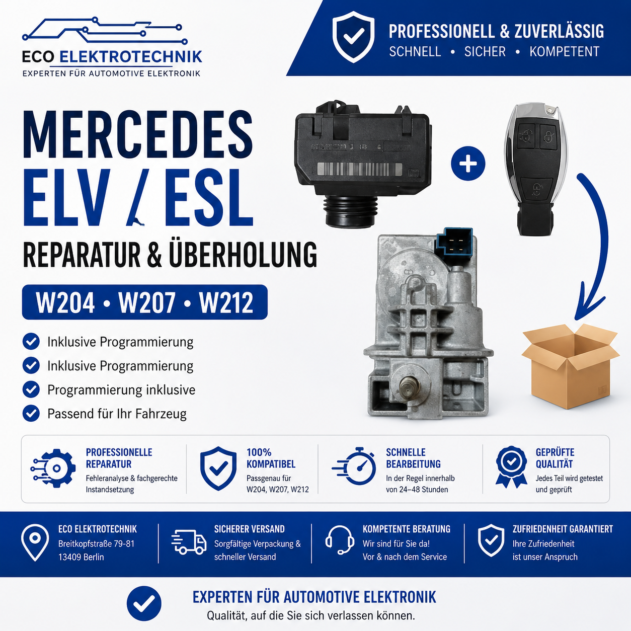 Mercedes ELV ESL W204 W207 W212 | Generalüberholt | Inkl. Programmierung | Plug & Play