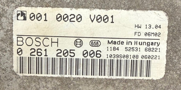 Smart Fottwo 0.7 Turbo  Bosch MEG1.0 0261205006  0010020V001  SW  1037371568 , Flash AM29F400BB  ,  MPC  ST10C167