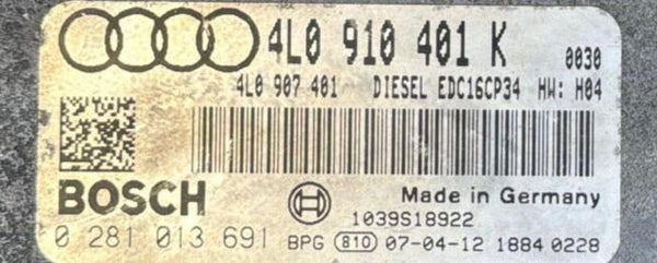 ملف إيمو أوف IMMO OFF إيبروم Eeprom أودي Q7 3.0 TDI V6 232 حصان EDC16CP34 SW 1037383723 ترقية البرنامج 4L0910401K 0281013691