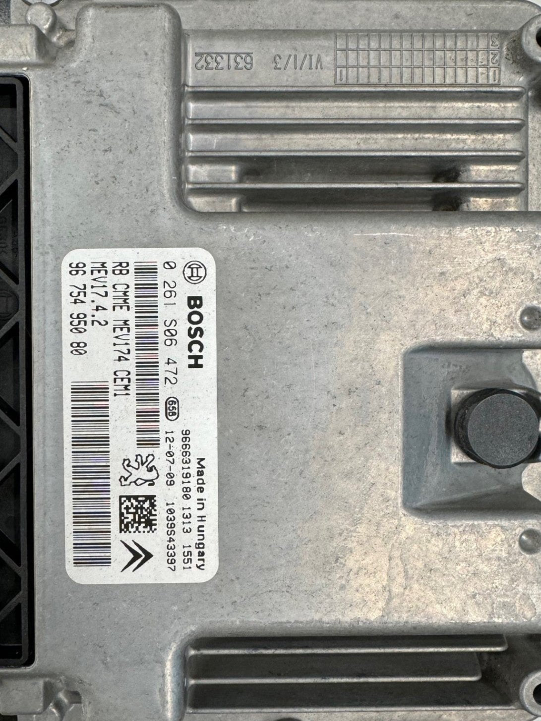 Original Files , Peugeot Bosch MEV17.4.2 0261S06472 9675495080 SW1037510433