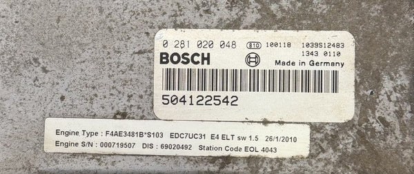 IMMO OFF FILE  Wegfahrsperre Dateien  Iveco  Eurocargo  LKW Truck  75E18  Euro 5  I Bosch EDC7UC32  02871020048  I  504122542  I  SW  103734255  Software upgrade  P340VA02 fbymbq02_ef4  I