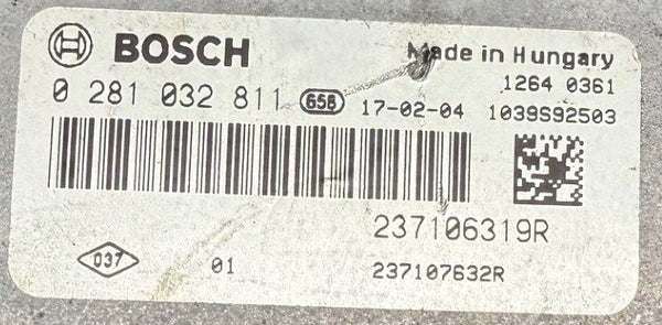 الملفات الأصلية لسيارة رينو كليو 1.5 DCI بوش EDC17C84 0281032811، 237106319R، SW 10SW003006 ترقية البرمجيات 237610405S