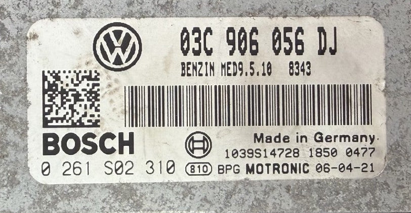 IMMO OFF File , Wegfahrsperre Dateien , VW Golf PLUS 2.0 Bosch MED9.5.10 0261S01310  03C906056DJ I  SW  1037380028  I  Software upgrade  03C906056DJ  8343  I