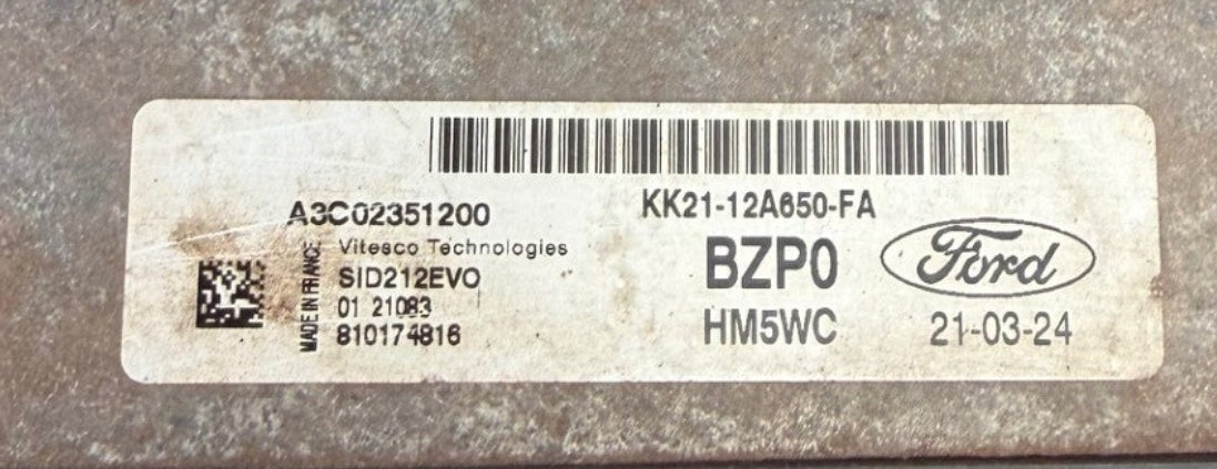 Original Files Ford Transit 2.0 TDCI Continental SID212EVO A3C02351200  KK21-12A650-FA , HW KK3A-12B684-AA  SW KK21-12A650-FA  Software upgrade KK3A-14C204-AVK