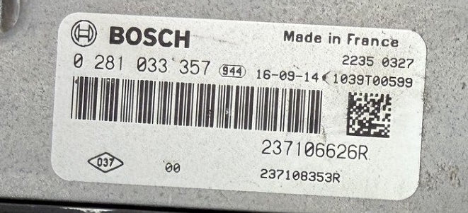 Original Files Renault Traffic Bosch EDC17C84 0281033357  237106626R  ,  Software 10SW0085089 , Software upgrade 237619452R