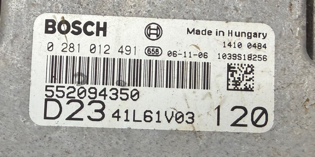 Original Files Fiat Ducato 2.3 MJET 88 KW 120 PS HP Bosch EDC16C39 0281012491  552094350 , SW 1037393440 , 1037383285
