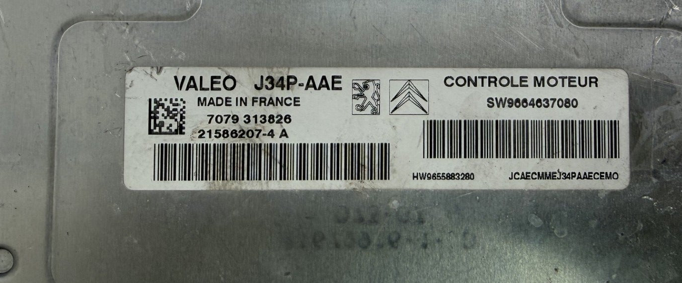 Original Files Peugeot Citroen 1.4 Valeo J34P-AAE  I  7079313826  I  21586207-4A  I  SW9664637080 I  HW 9655883280 I SW 9664637080 I Software upgrade 9664637080 I