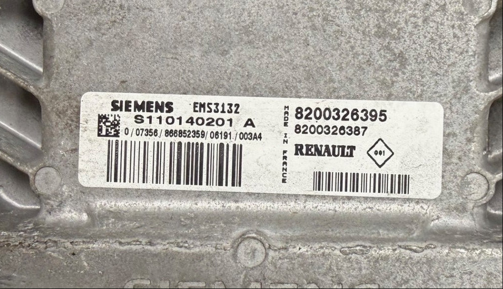 IMMO OFF File Renault Clio 1.2 Continental Siemens EMS3132 S110140201A 8200326395  8200326387 SW 8200511482