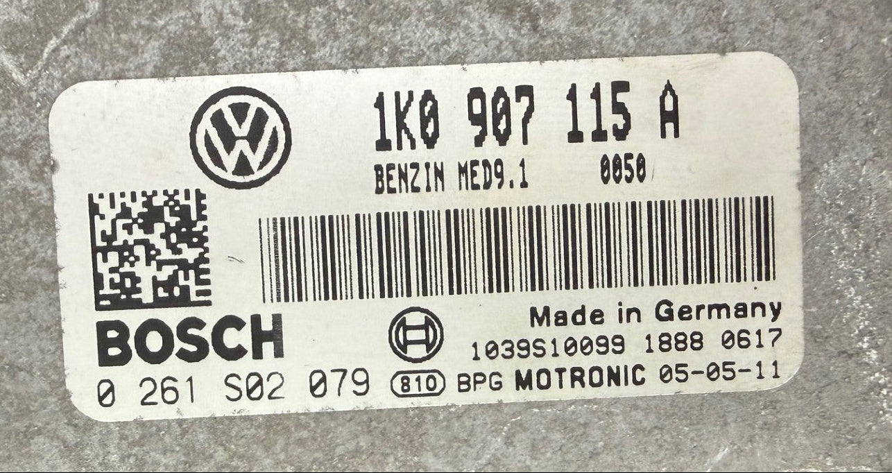 IMMO OFF Files , Wegfahrsperre Dateien VW Golf V 2.0 TFSI GTI Bosch MED9.1  1K0907115A  0261S02079  SW 1037387568  Softwarestand 387568