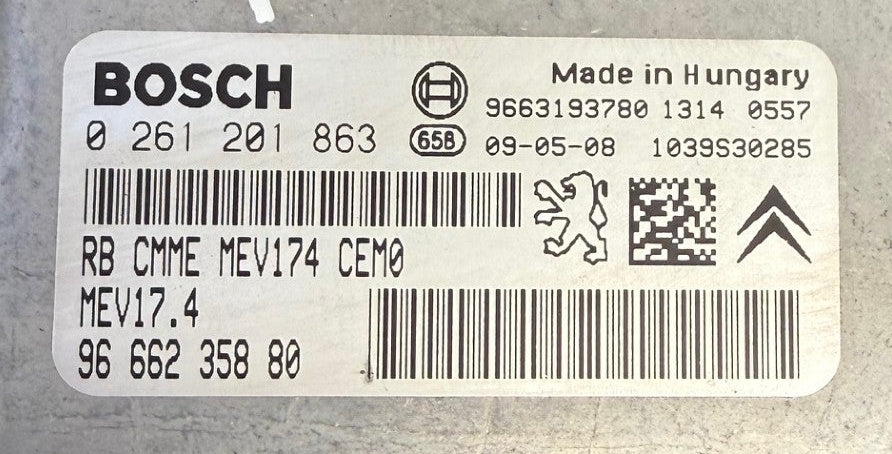IMMO OFF File , Wegfahrspere Dateien ,Peugeot  Citroen 1.4 16V , Bosch MEV17.4  0261201863  9666235880  ,  SW 9663193780  1037397952  1037507393  Software upgrade  9667264880