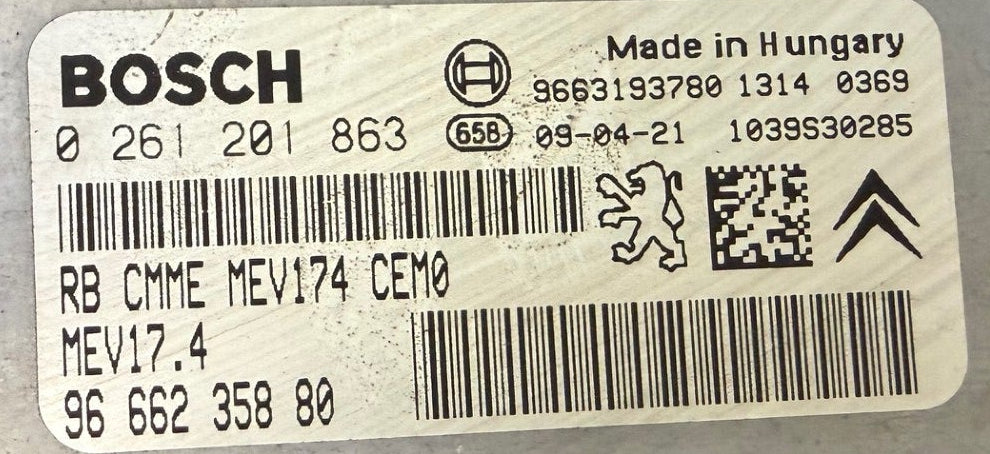 IMMO OFF File, Immobilizer Files Citroen C3 1.4i Bosch MEV17.4 0261201863 96656235880, Software 9663193780, 1037397952, Software upgrade 9666527780