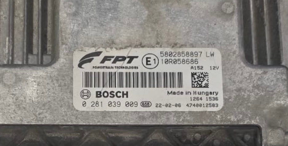 Original File Iveco Daily 35S14 2.3L  100 KW 136 PS HP I Bosch MD1CS069  0281039009  5802858897 SW 10SW082144  SW Version V44.0