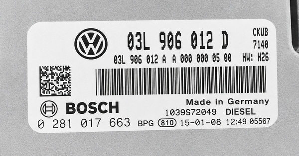 ملفات أصلية VW Crafter 2.0 BiTDI CKUB، 120 كيلوواط 163 حصان، Bosch EDC17C54 03L906012D 0281017663، 03L9060112A