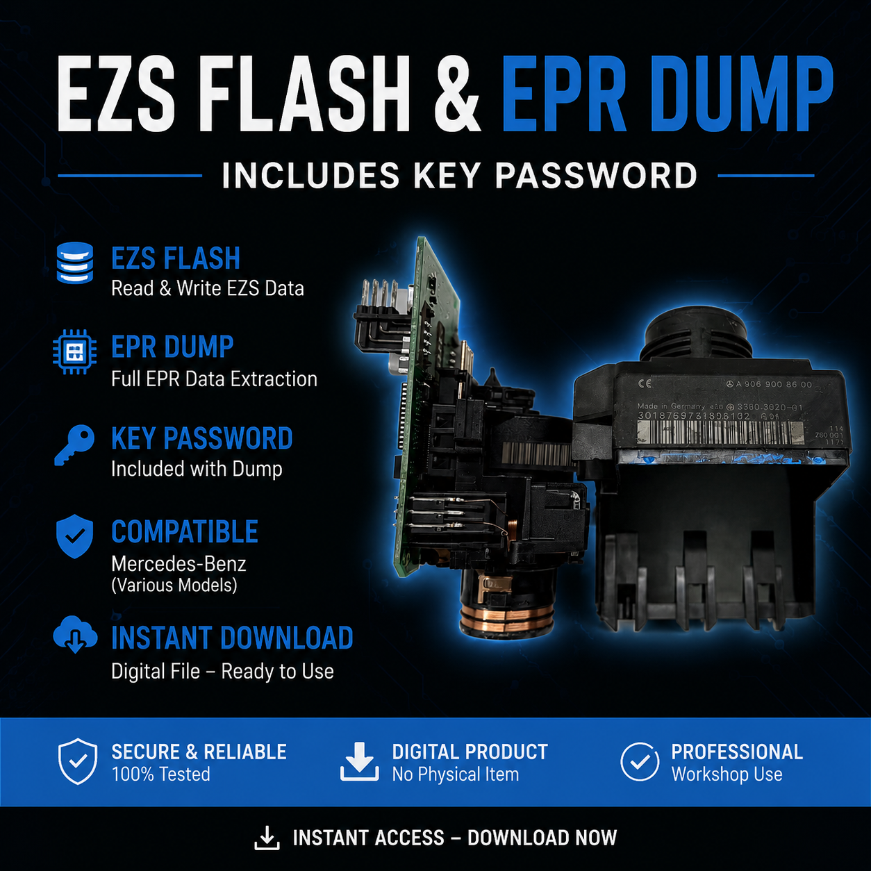 Original EIS EZS Files Mit I KEY PASSWORD I Mercedes Sprinter  W906  A9069050600  I  Flash , EEPROM MC9S12DT256