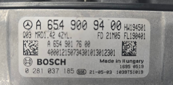 Original File , Mercedes Sprinter 2.0 170 PS , 2021, Unlocked Bosch MD1CP001 A6549009400 0281037185 , HW 6549017600 SW 6549028603 Software upgrade 6549030008