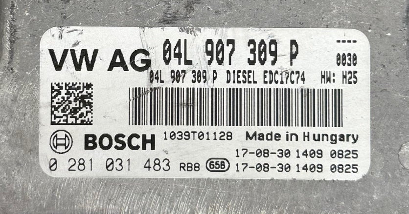 Immo Off File , Deaktivierte Wegfahrsperre Dateien VW Passat Tiguan , Skoda 2,0 TDI SW 10SW025049  Software upgrade 04L906026HR 5174  OEM 04L907309P  Bosch EDC17C74  0281031483