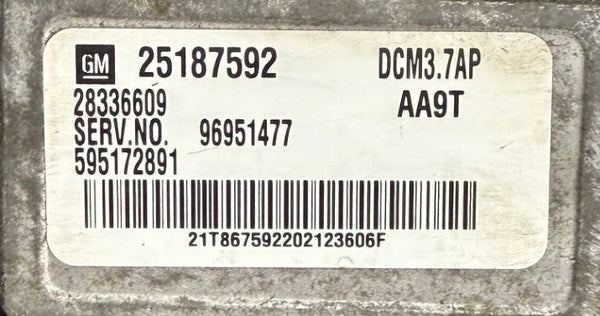ملفات أصلية شيفروليه كابتيفا 2.2 CDTi 184 حصان، دلفي DCM 3.7AP 25187592 HW 01804C09AC SW 0180551DAB تحديث البرنامج 01805525AA