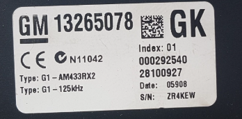 ملفات BCM الأصلية، ملفات وحدة التحكم في شبكة السيارة Opel OEM Delphi 13265078 رقم القطعة 28100927