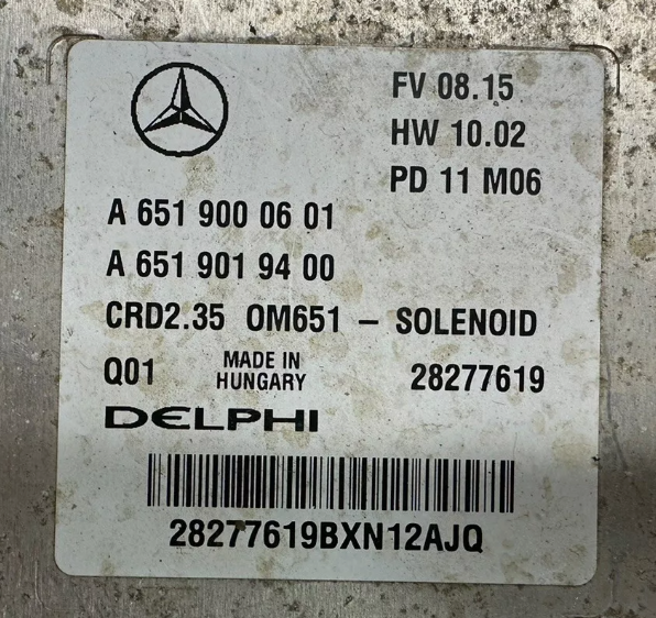 Original Files Mercedes Sprinter W906 2.2 CDI 120 KW  163HP A6519000601 A6519019400  CRD2.35 OM651 HW 6519020100  6519025100 Software upgrade 6519039414 Spare 65190019400