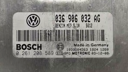 Original Files VW GOLF Polo 1.4 16V Bosch ME7.5.10 036906032 AG . HW 0261208045  Software 1037369367 Software upgrade 036906034AG 5612