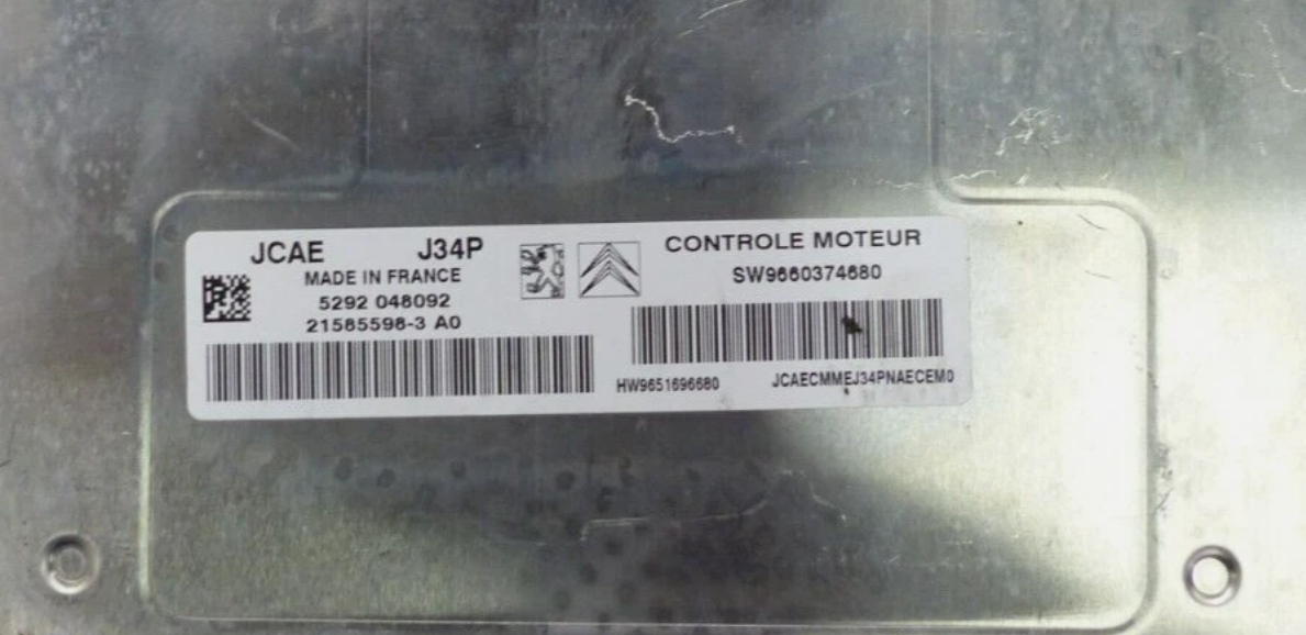 Original Files Peugeot Citroen 1.4 Petrol , Valeo J34P 21585598-3 A0  HW 9651696680 SW 9660274680 Software upgrade 9661385980 , MPC ST10F275 , EEPROM ST95160