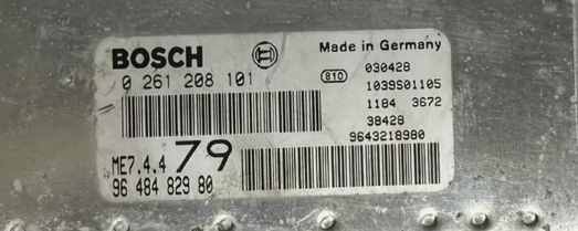 IMMO OFF FILE , Wegfahrsperre Dateien Peugeot Citroen 1.6  Peugeot 206 Bosch ME7.4.4 9648482980 0261208101 , Software 1037366631