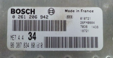 Original Files Peugeot 206 , 1.6  , Bosch ME7.4.4 0261206942  , 9638783480 SW 1037367868  Software upgarde  9651812680