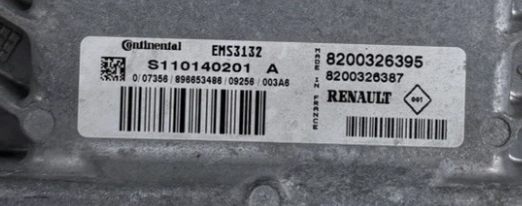IMMO OFF File Wegfahrsperre Dateien Renault Clio II 1.2  Siemens EMS3132 S1100140201A 8200326395 HW 8200326387 Software D200